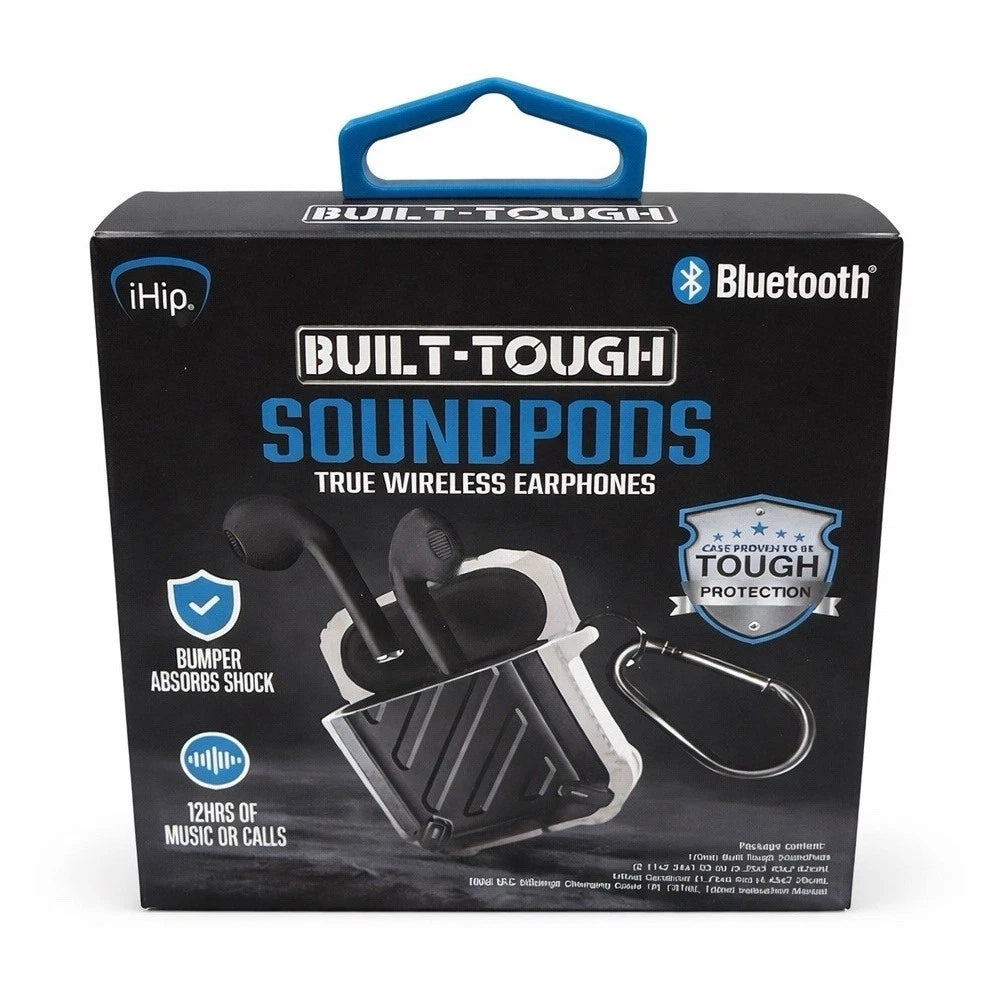 iHip Built-Tough SoundPods True Wireless Bluetooth Earphones *NEW* BLACK