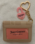 Juicy Couture Beige & Pink Hearts Card Case - NEW